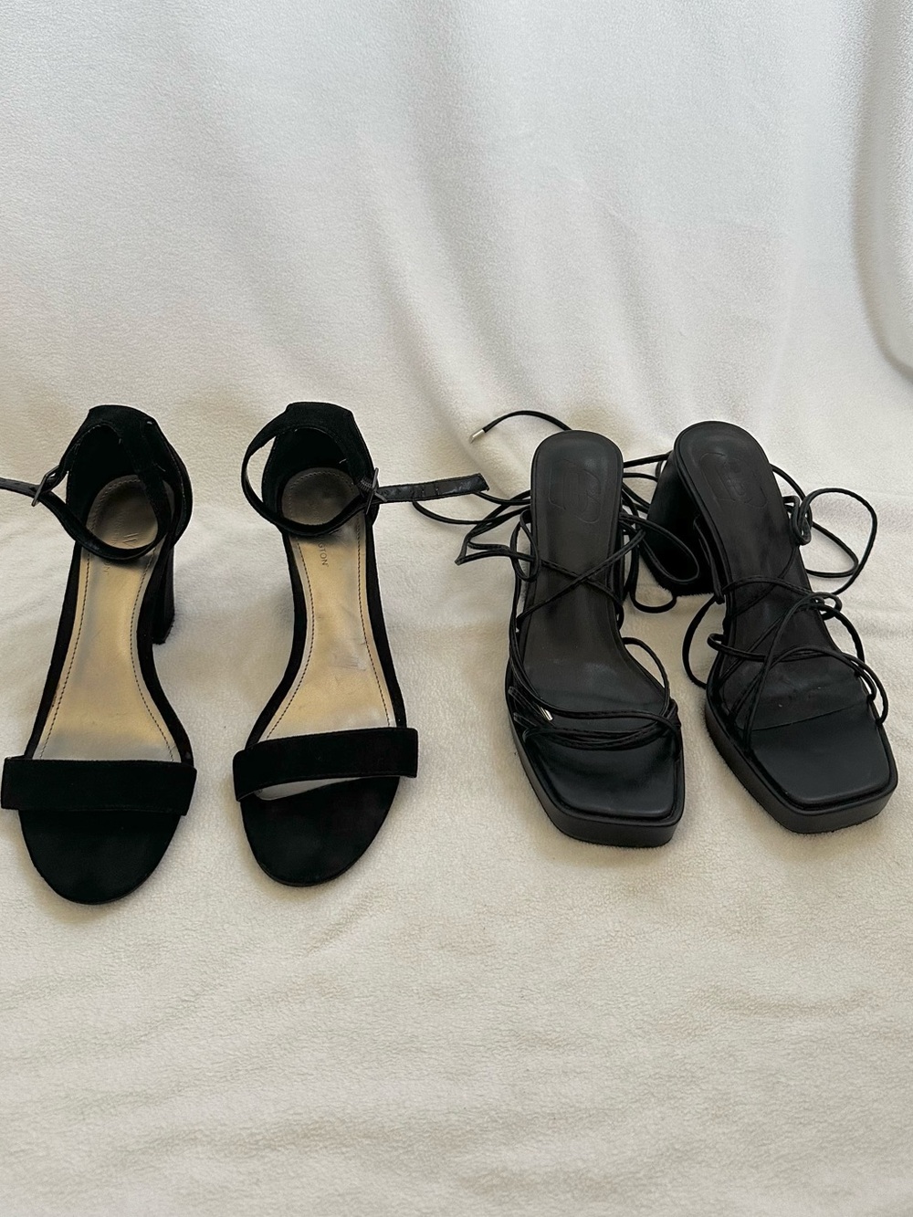 Black Women's Strappy Heeled Sandals